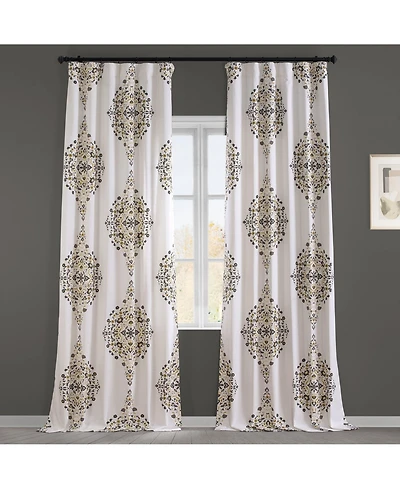 Half Price Drapes Emblem Printed Cotton Room Darkening Curtain