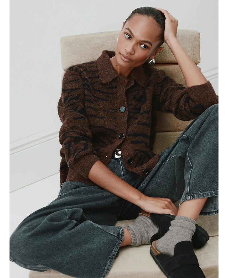 Hush Women's Wool Blend Jacquard Shirt Jacket