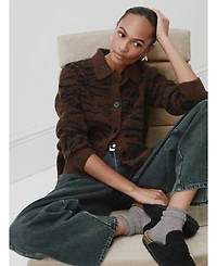 Hush Women's Wool Blend Jacquard Shirt Jacket