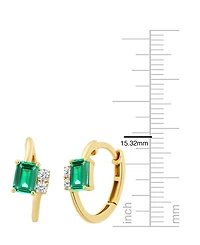 Macy's Lab-Grown Ruby (1-1/3 ct. t.w.) & White Sapphire (1/5 Earring 14k Gold Over Sterling Silver (also Emerald Sapphire)