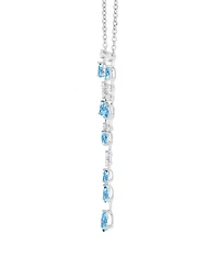Macy's Blue Topaz (1/2 ct. t.w.) & Lab-Grown White Sapphire Pendant Necklace 14k Gold Over Sterling Silver (also Ruby Sapphire)