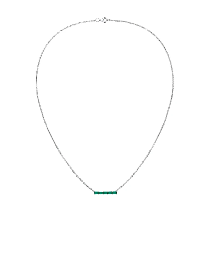Macy's Lab-Grown Emerald (1/2 ct. t.w.) Necklace in Sterling Silver (also in Multi-Stone)