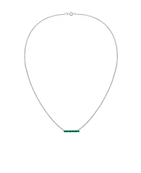 Macy's Lab-Grown Emerald (1/2 ct. t.w.) Necklace in Sterling Silver (also in Multi-Stone)