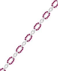 Macy's Lab-Grown Ruby (2 ct. t.w.) Bracelet Sterling Silver (also Sapphire)
