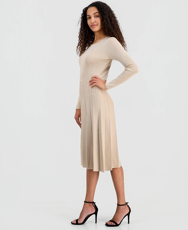 T Tahari Women's Mixed-Media Tiered Fit & Flare Dress | MainPlace Mall