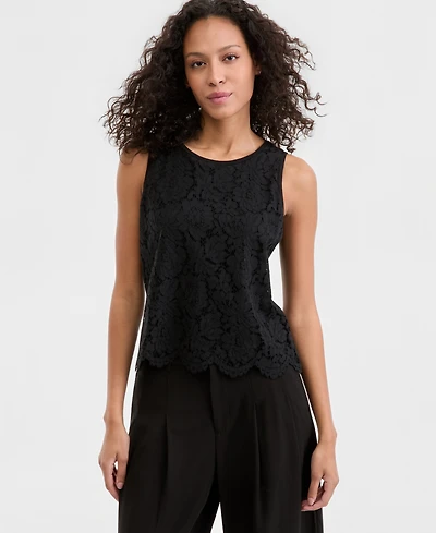 Liverpool Los Angeles Women's Sleeveless Lace Knit Top