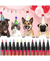 Htutwoo 24PCS Pet Safe Nail Polish Set, Acrylic Paint Markers, Creative Dog Accessories Suitable for Puppies, Piglets, Cats