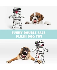 Nocciola 9-in-1 Zombie Plush Squeaky Dog Toys, Mummy Toys, Stimulating Puzzle Toy with 8 Organ-Shaped Plush Toys, Halloween gift, Stuffed Toys for Sma