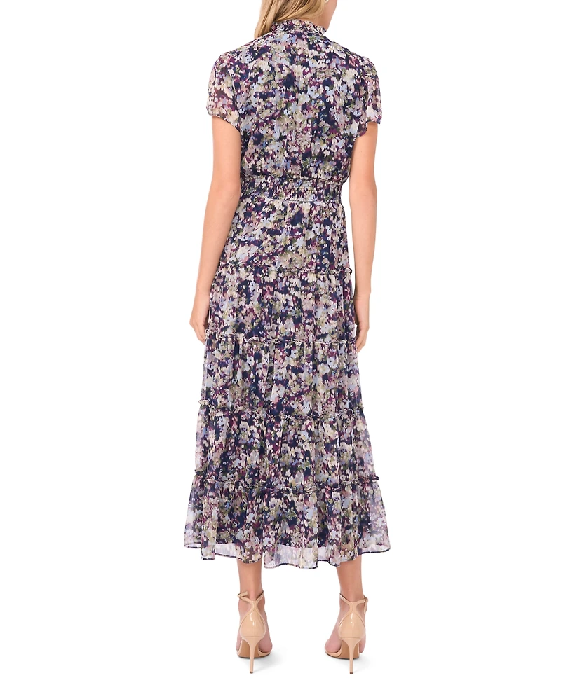 Sam & Jess Women's Short-Sleeved Tiered Midi Dress