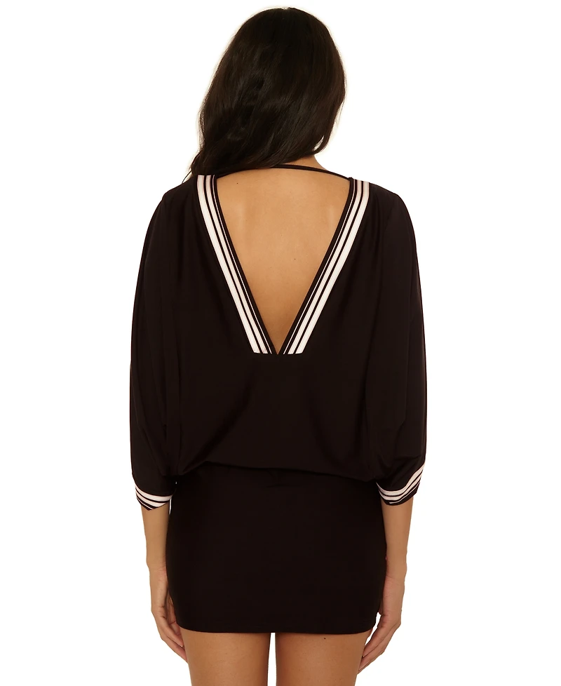 Trina Turk Women's Bougainvillea V-Neck Swim Tunic Cover-Up