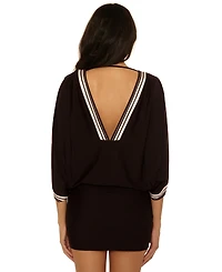 Trina Turk Women's Bougainvillea V-Neck Swim Tunic Cover-Up