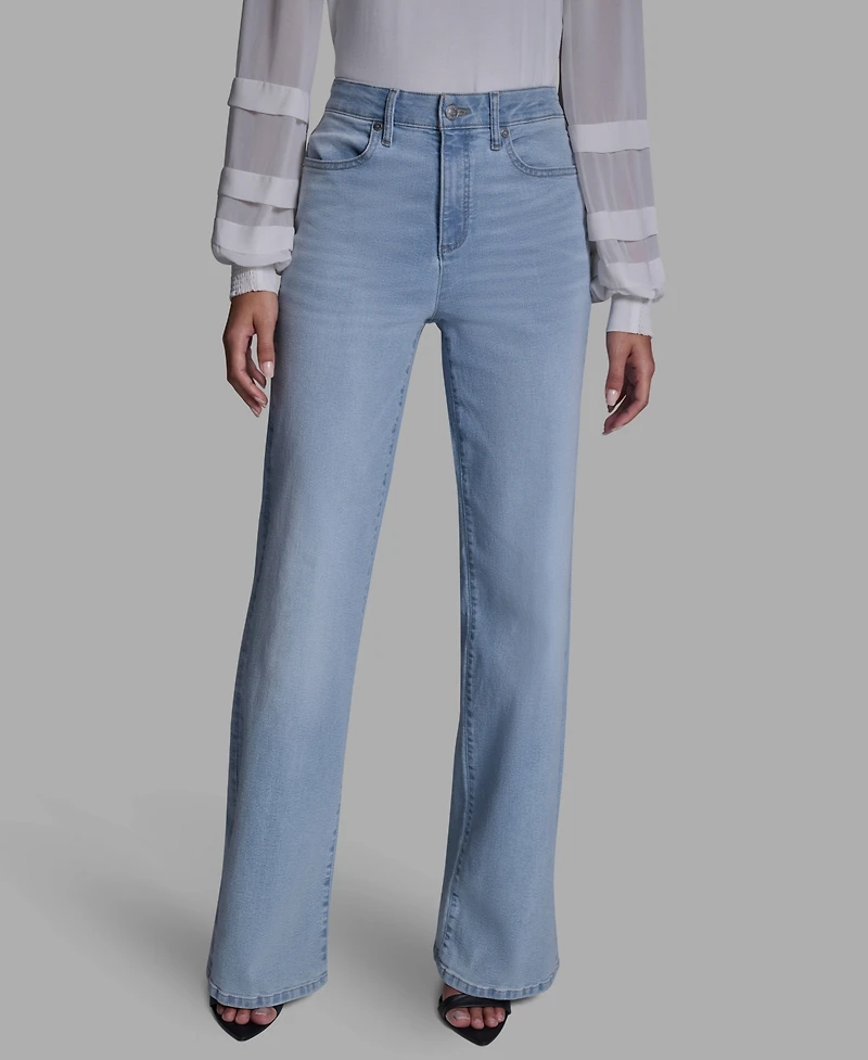 Bcbg Women's Wide Leg Mid Rise Jeans