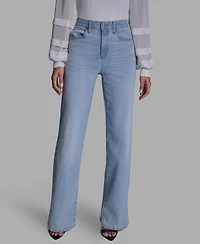 Bcbg Women's Wide Leg Mid Rise Jeans