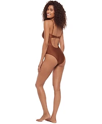 Steve Madden Women's Bandeau Neck One-Piece Swimsuit