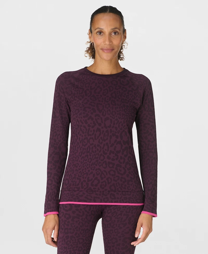 Sweaty Betty Women's Animal Print Crewneck Base Layer Top