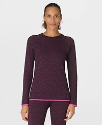 Sweaty Betty Women's Animal Print Crewneck Base Layer Top