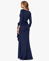 Xscape Petite V-Neck 3/4-Sleeve Dress