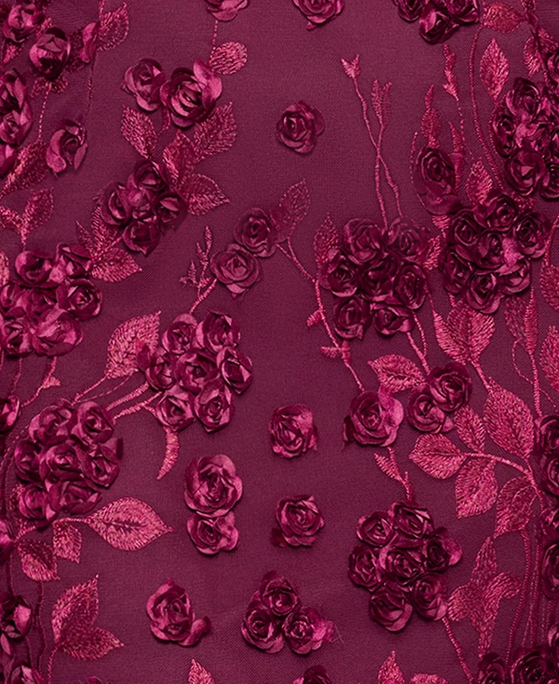 Xscape Plus Crewneck Long-Sleeve Dress