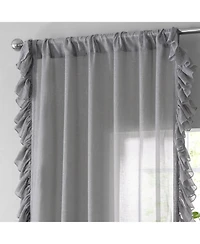 Half Price Drapes Ruffled Faux Linen Sheer Curtain
