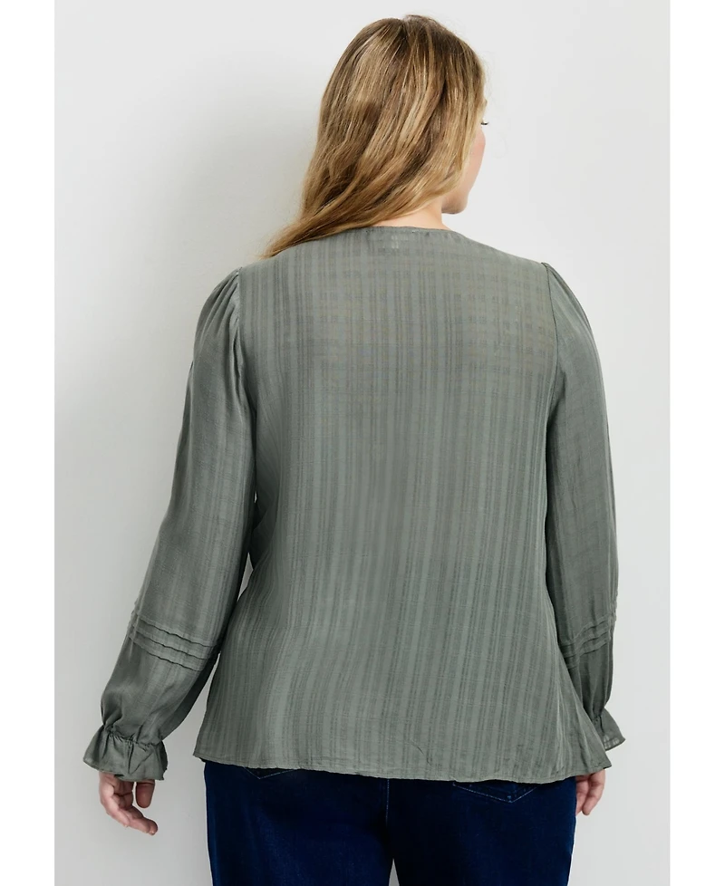 Avenue Women's Plus Ruffle Love Shirt