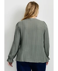 Avenue Women's Plus Ruffle Love Shirt