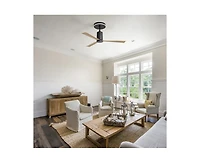 Sofucor 52-inch Modern Minimalist Black 3-Blade Ceiling Fans with Remote Control and Timing Function