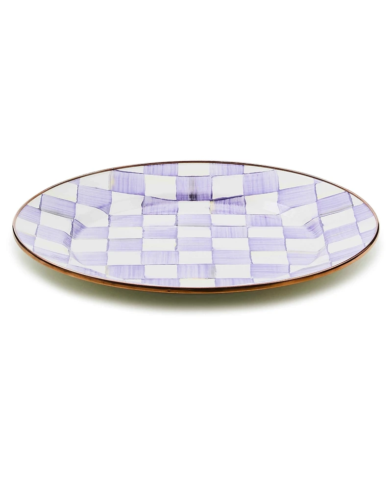MacKenzie-Childs Violet Check Handmade Charger Plate
