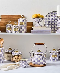 MacKenzie-Childs Violet Check Handmade Mug