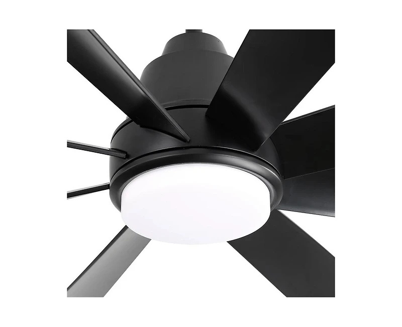 Sofucor 72-inch Classic Matte Black 8-Blade Ceiling Fan With Remote Control and Light kit