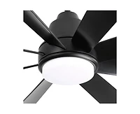 Sofucor 72-inch Classic Matte Black 8-Blade Ceiling Fan With Remote Control and Light kit