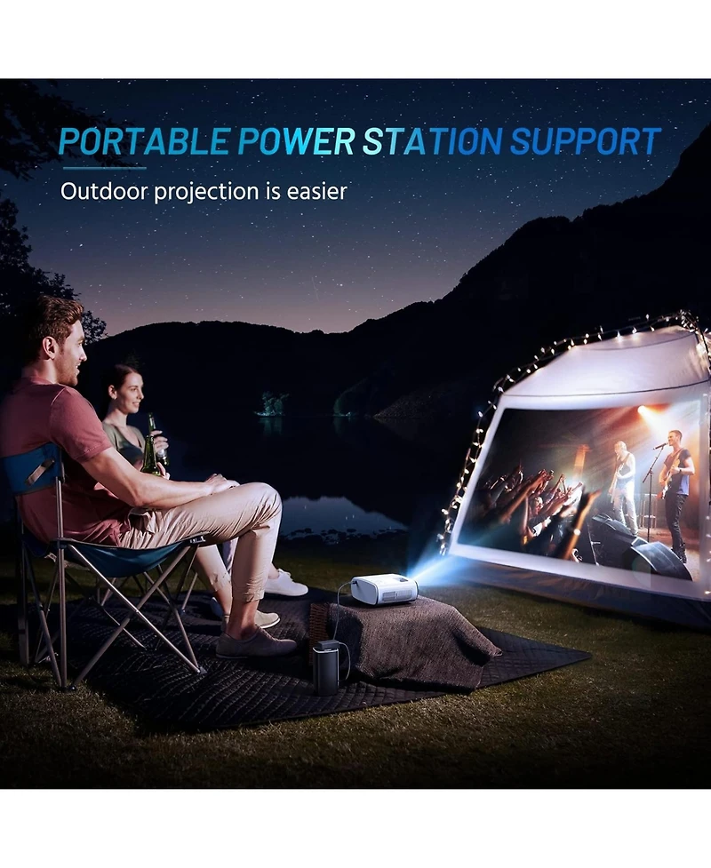 Elephas Mini Projector for iPhone, Elephas 2024 Upgraded 1080P Hd Projector, 8000L Portable Projector with Tripod and Carry Bag, Movie Projector Compa