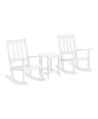 WestinTrends 3-Piece Kids Outdoor Rocking Chairs Set With Square Side Table