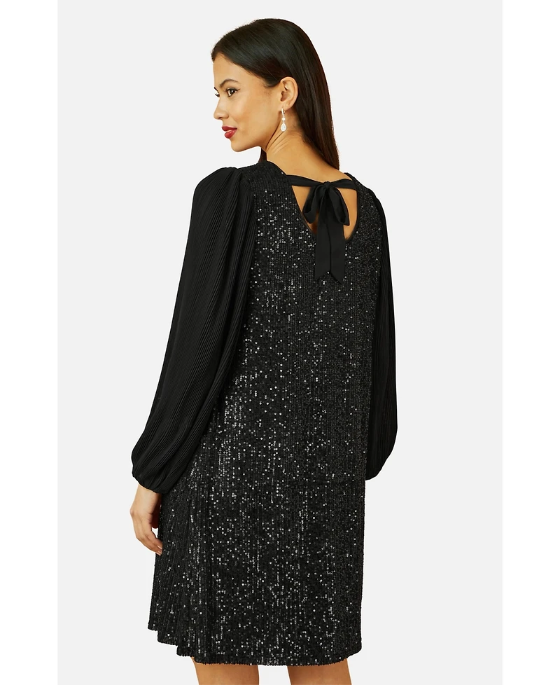 Yumi Women's Velvet Sequin Tunic Dress