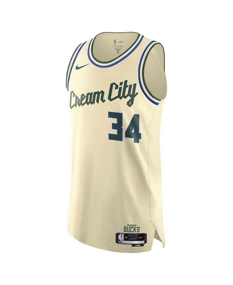Nike Men's and Women's Giannis Antetokounmpo Cream Milwaukee Bucks 2025/26 City Edition Authentic Jersey