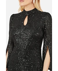 Yumi Women's Sequin Fitted Midi Dress