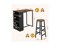 Boyel Living 3 Pieces Bar Table Set with Storage