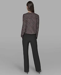 Karl Lagerfeld Paris Women's Padded Tweed Long-Sleeve Jacket