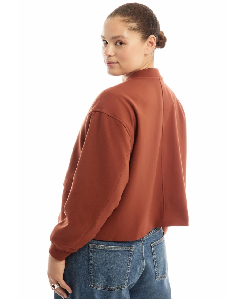 June + Vie Women's Cropped Bomber Jacket