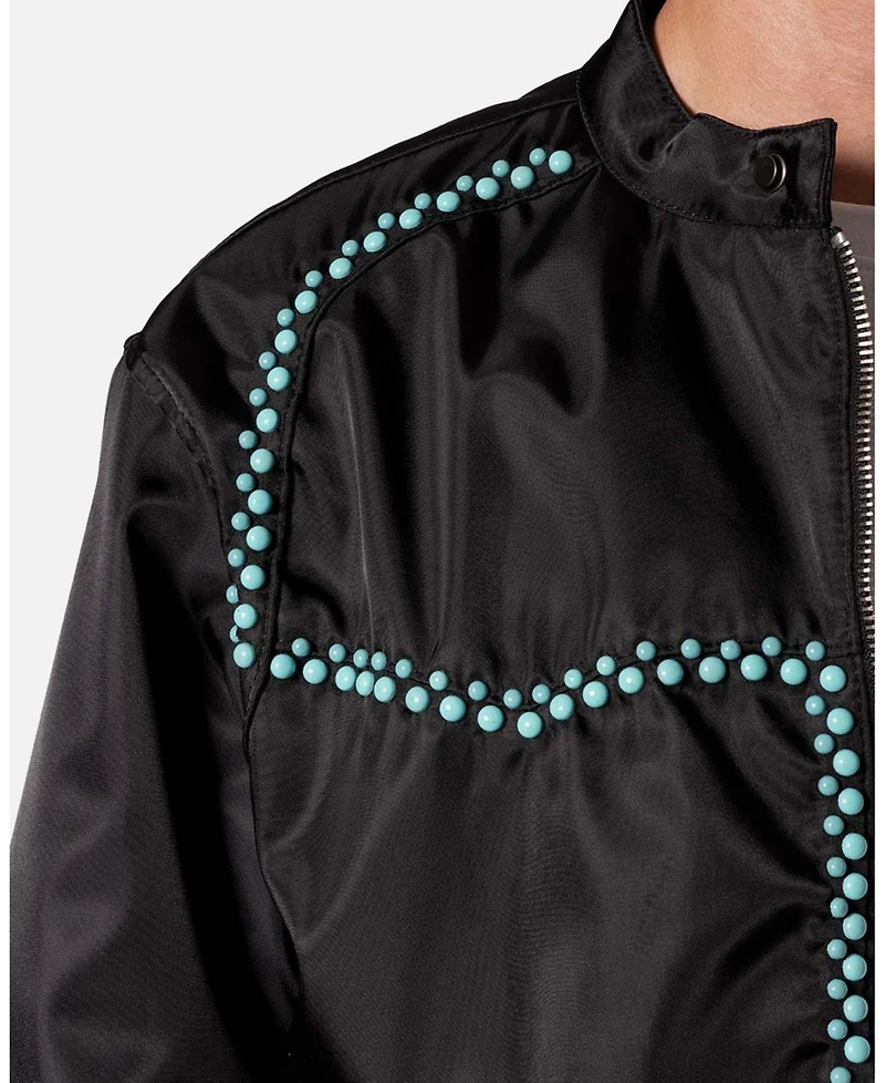mnml Men's Turquoise Studded Snap Jacket