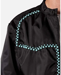 mnml Men's Turquoise Studded Snap Jacket