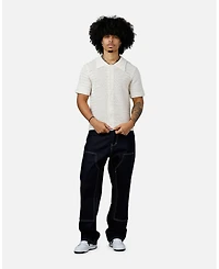 mnml Men's Crochet Button Up Shirt