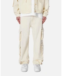 mnml Men's Brushed Twill Cargo Pants, Relaxed Fit, Multiple Utility Pockets, Adjustable Waist, Durable Fabric, Streetwear Style