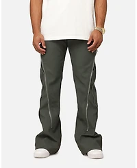 mnml Men's D519 Leather Zipper Flare Pant