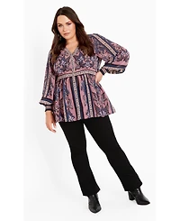 Avenue Women's Serene Long Sleeve Placement Top