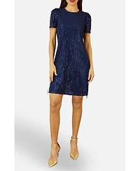 Yumi Women's Dripping Sequin Tunic Dress