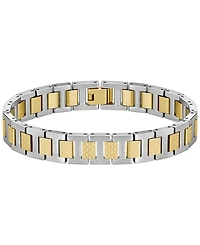 Lacoste Metropole Two Tone Stainless Steel Metal Link Bracelet