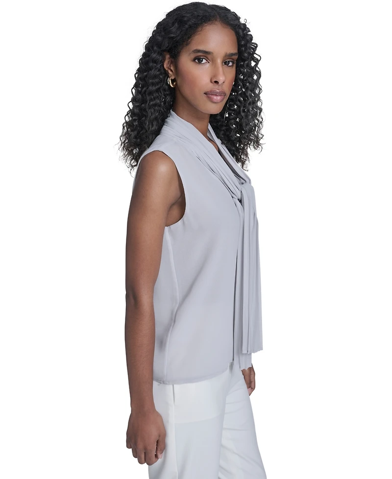 Calvin Klein Women's Sleeveless Chiffon V-Neck Top