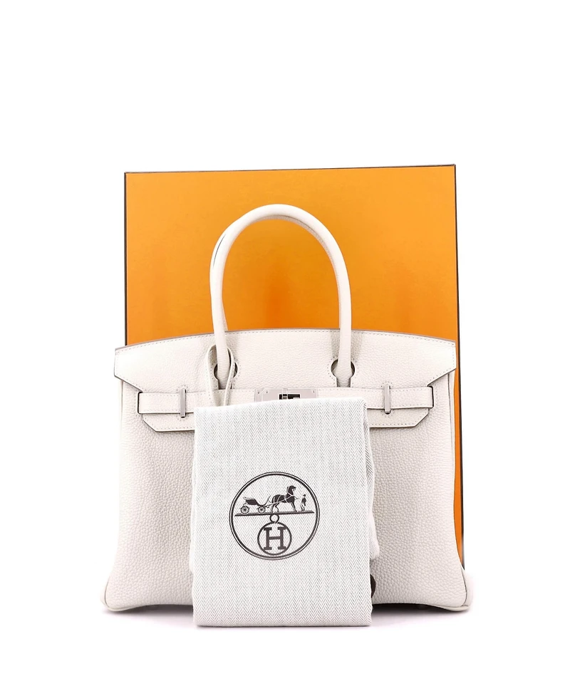 Pre-Owned Hermes Birkin Handbag Light Togo with Palladium Hardware