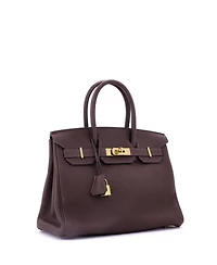 Pre-Owned Hermes Birkin 30 Handbag Brown Novillo with Gold Hardware