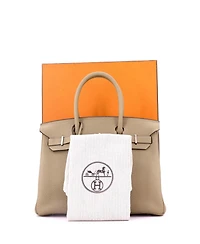 Pre-Owned Hermes Birkin 30 Handbag Light Clemence with Palladium Hardware